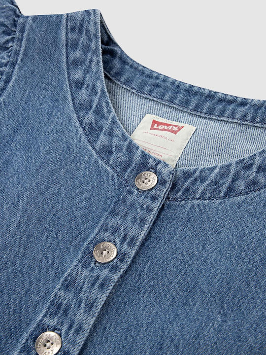 Rochie Denim Fete Set Cu Accesorii Închis