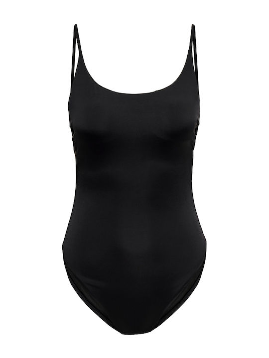 One Piece Swimsuit with Open Back Black