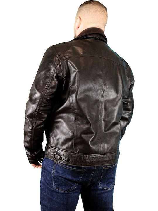 Leder Herren Jacke Tabac Braun