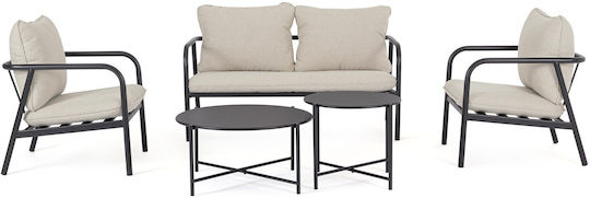 Garten- und Outdoor-Möbelsets Typsatz Wohnzimmer 4 Stück Charcoal