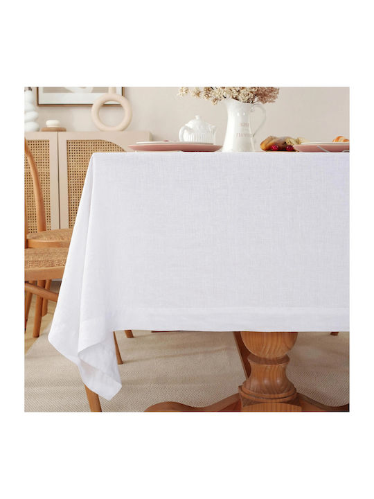 Kotonia Home Față De Masă Din Bumbac Albă 140x220cm
