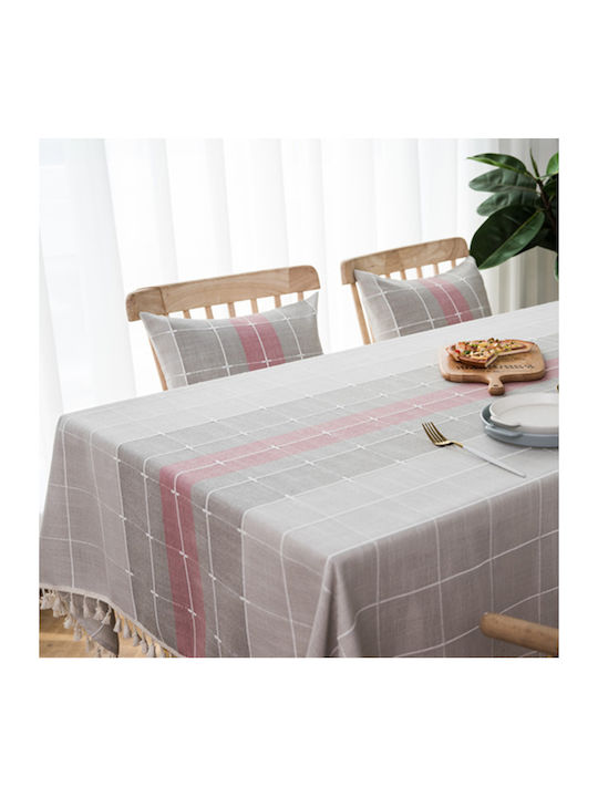 FRIPIA Linen Tablecloth With Multicolour Embroidery 140x220cm