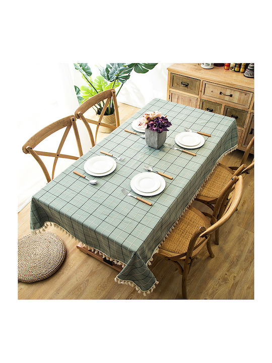 FRIPIA FRIPIA Leinen Tischdecke Hellblau 140x250cm