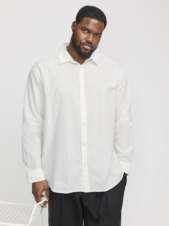 Jack & Jones Λινό Πουκάμισο Άσπρο