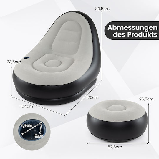 Costway Inflatable Armchair Gray 6.5x6.5cm