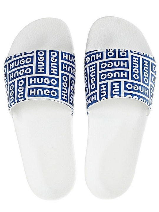 Timein Men's White Slides