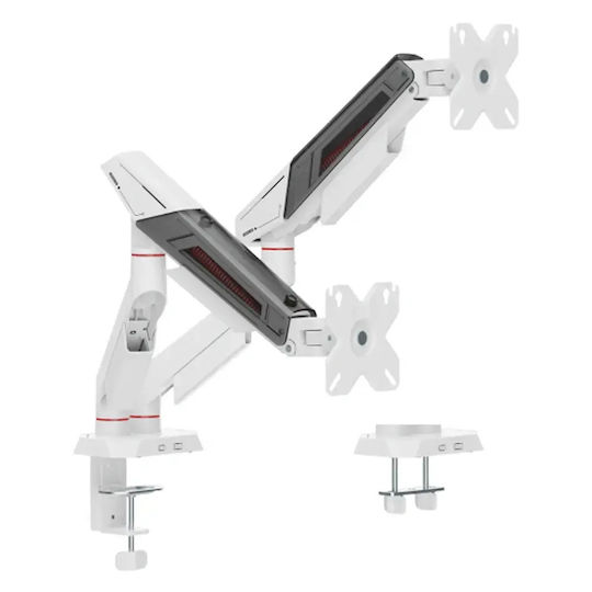 Sbox Desktop Stand for 2 Monitors with Arm White (GMS-3211)