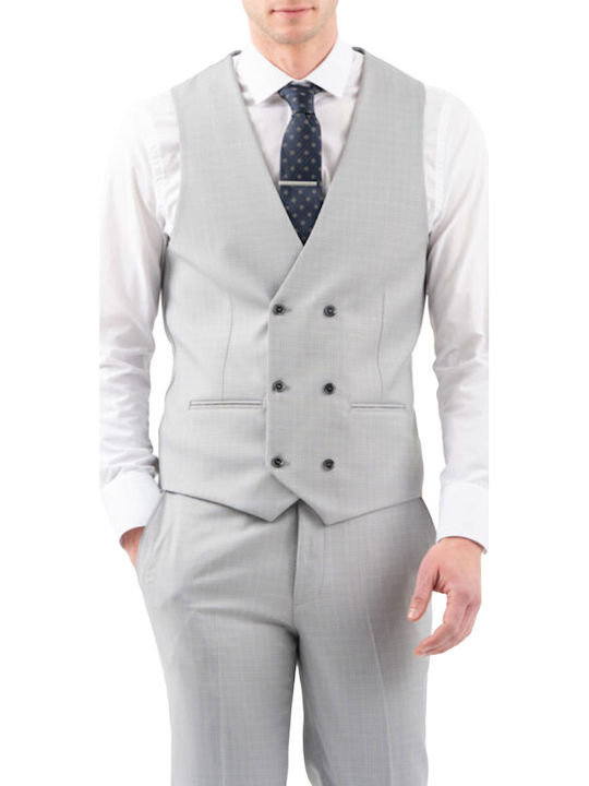 Men's Suit with Vest Slim Fit Gray