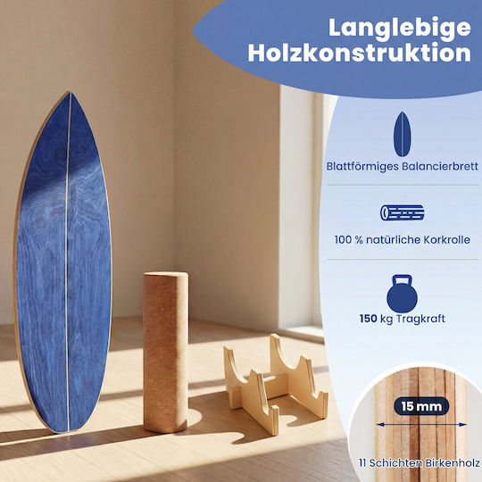 Costway Πλατφόρμα Ισορροπίας Μπλε 12x19x23cm