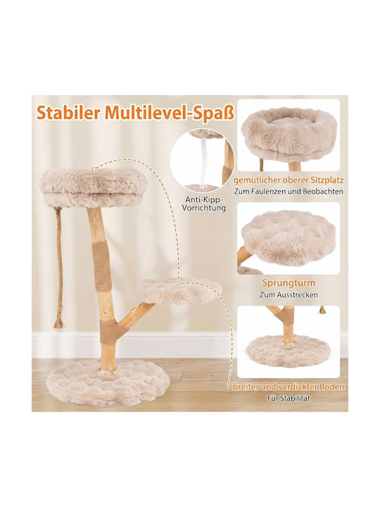 Costway Ноктополи Дърво За Котки Бежово С 3 Нива 90x50x50см