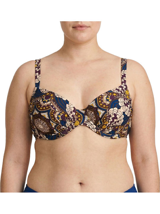 Plus Size Women's Bikini Swimsuit Underwire Flexfit Cups Ethnic Blue