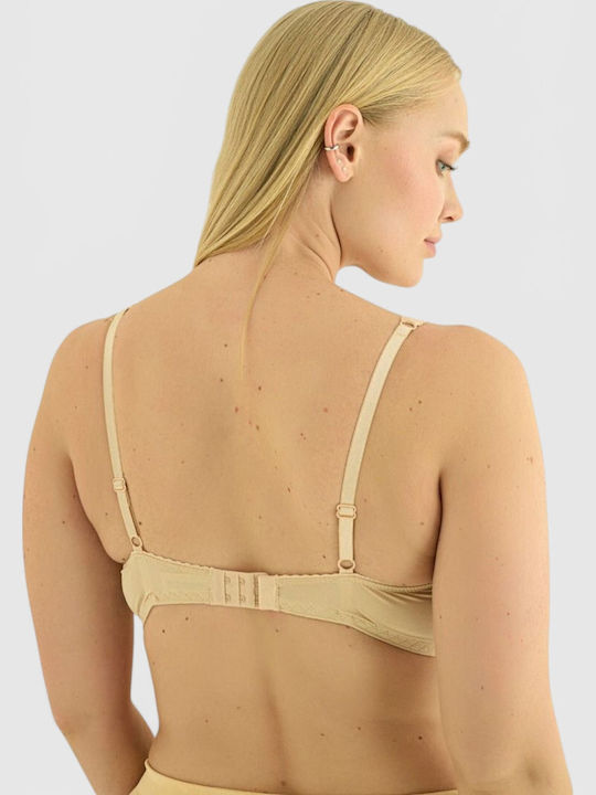Beige Athletic Bra with Underwire