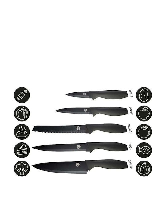 MasterChef Messer Set mit Sockel aus Rostfreiem Stahl 5 Stück
