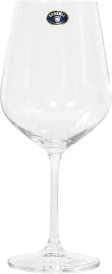 Bohemia Strix Set Glasses for White and Red Wine Glass in Red Colour Goblet 580ml 6 Pieces