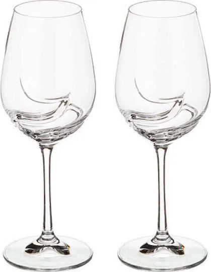 Bohemia Turbulence Set Glasses for White and Red Wine Glass in Red Colour Goblet 350ml 2 Pieces