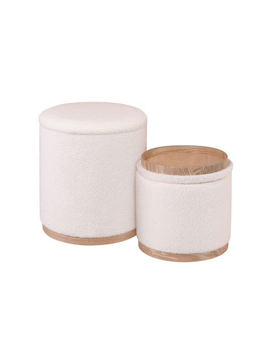 Stool For Living Room With Storage Space Upholstered with Fabric Matic Graphite 39x39x44cm