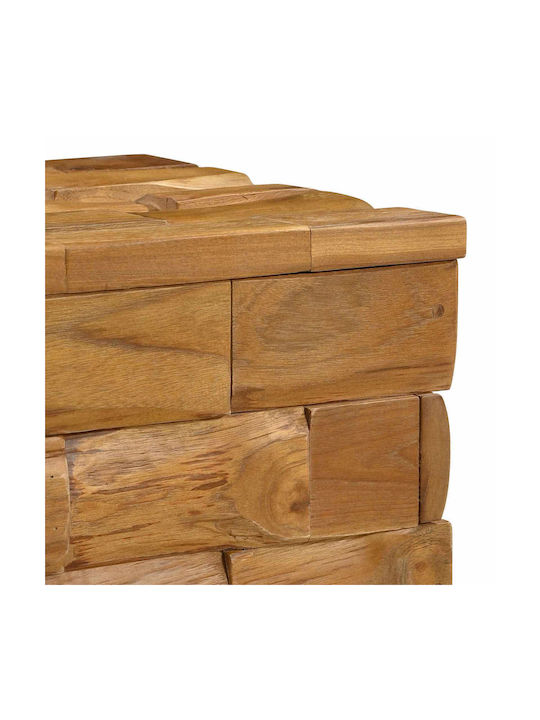 Living Room Stool With Storage Space Wooden Brown 40.5x39.5x45cm