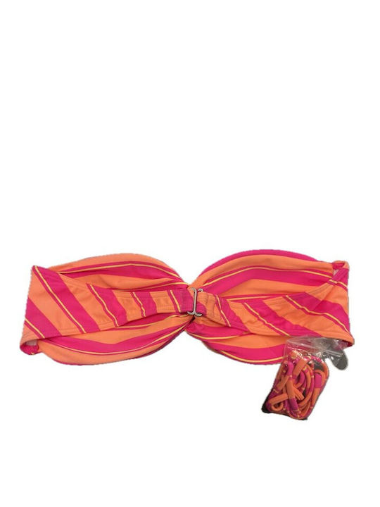Sommer Trägerloses Bikinioberteil Hot Pink