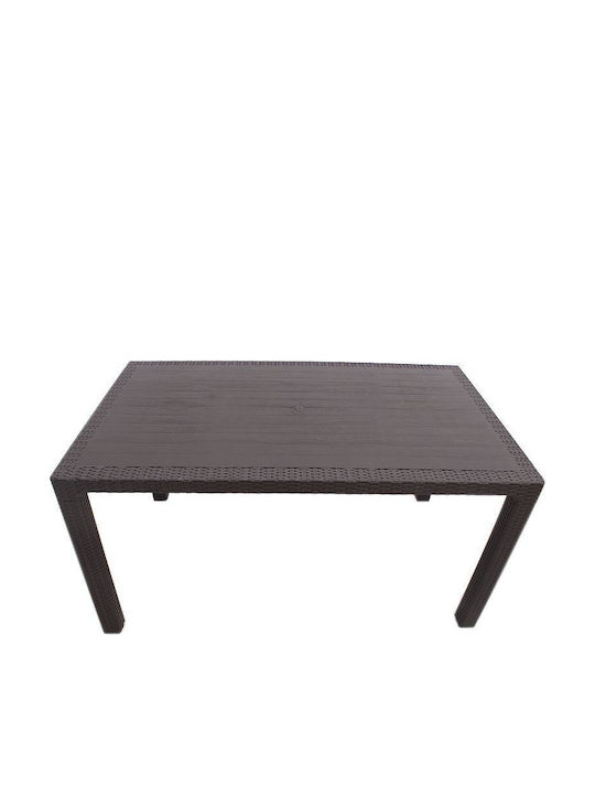 Kalan Маса От Полипропилен Кафява 150x90x75см