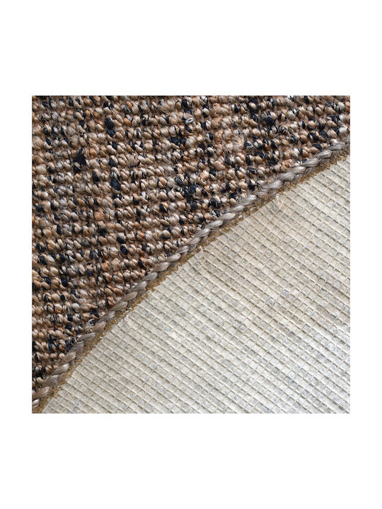 Ravelia Round Beige Living Room Rug Diameter 80cm