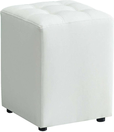 Stool For Living Room Cube White 37x37x45cm