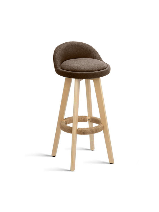 Taburet Bar Cu Spătar Din Lemn Loft Maro 37x37x80cm