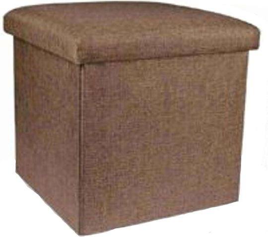 Hocker Für das Wohnzimmer Mit Stauraum Gepolstert mit Stoff Braun 30x30x30cm