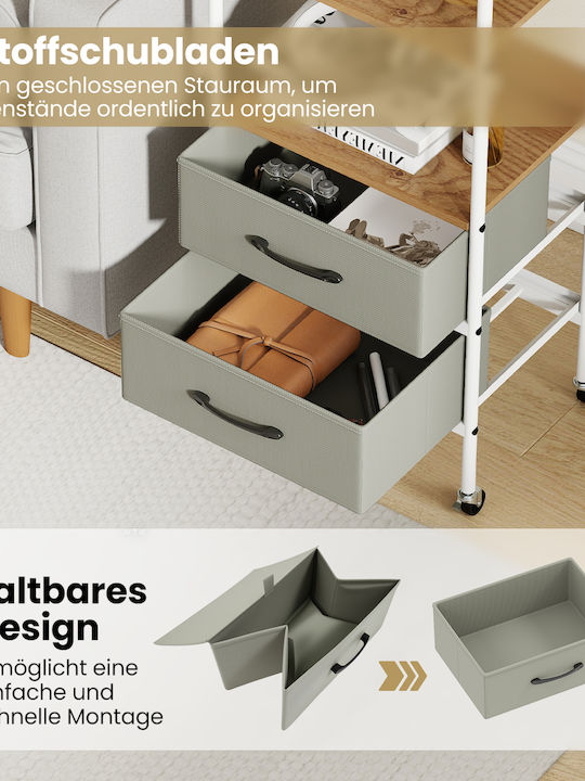 Costway Wooden Gray Kitchen Trolley 43.5x30x96cm