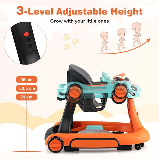 Costway Baby Walker For 7+ Months Orange