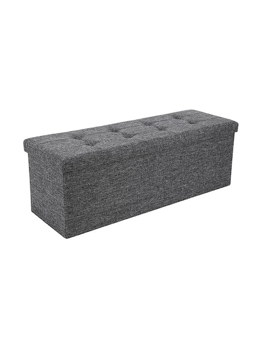 Stool For Living Room Collapsible With Storage Space Upholstered with Fabric Dark grey 38x110x38cm