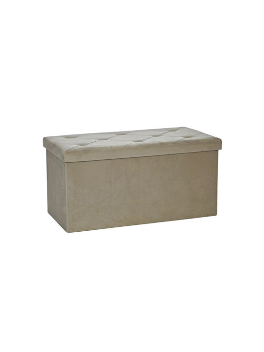 Stool-Bean Bag Chair 642960 Storage Space Cappuccino Velvet 76x38x38cm