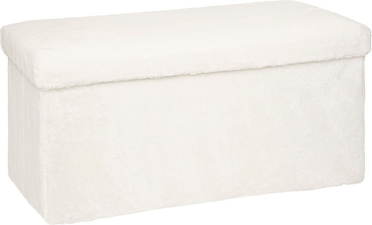 Taburet cu Spațiu de Depozitare Ezzio Alb 76x38x38 cm