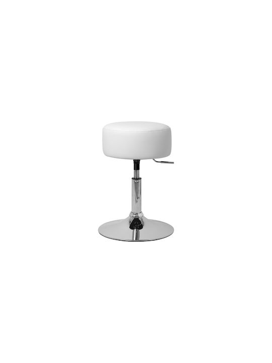 Stool Bar with Adjustable Height White 33x33x52-65cm