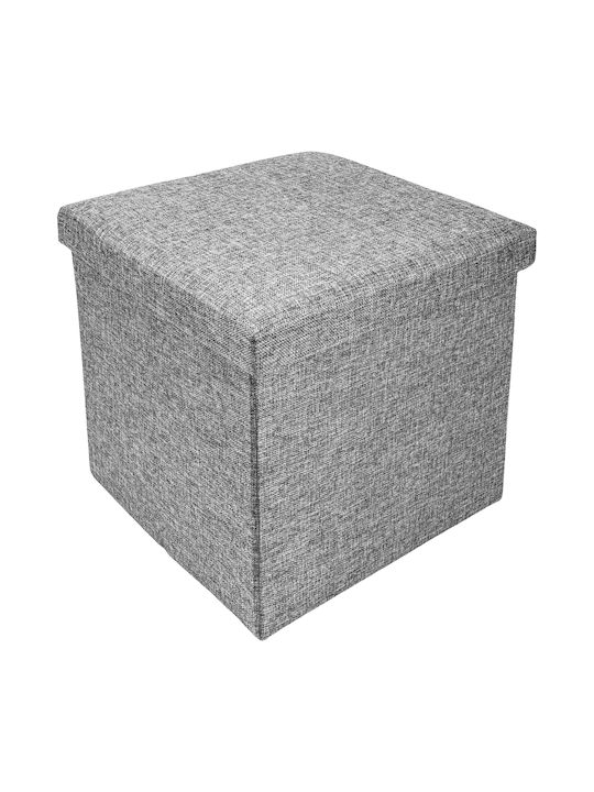Suport Pentru Picioare Cu Spațiu De Depozitare Tapițat Cu Țesătură Gri 37x37x37cm Taburet