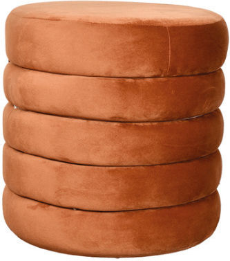 Σκαμπό Σαλονιού με Αποθηκευτικό Χώρο Velours Terracotta