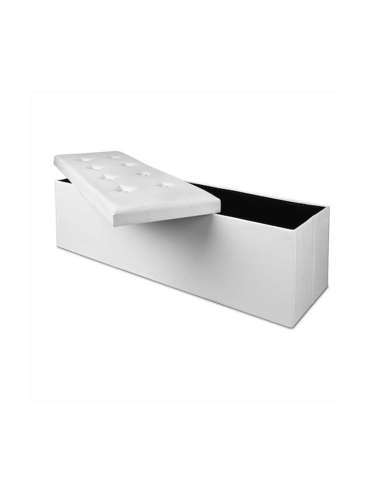 Suport Pentru Picioare Cu Spațiu De Depozitare Din Lemn Alb 80x40x40cm