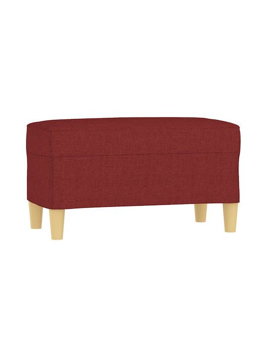 Burgundy Fabric Upholstered Bench Stool 70x35x41 cm