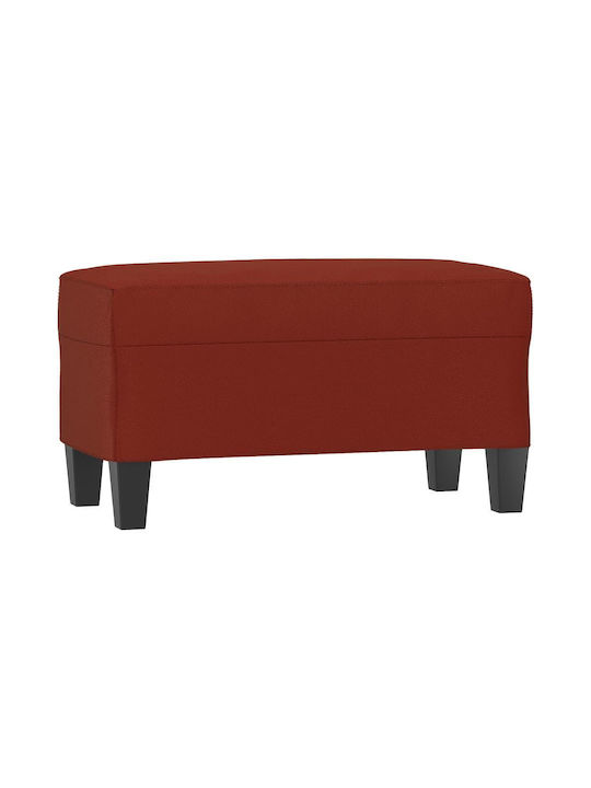 Burgundy Fabric Upholstered Bench Stool 70x35x41cm