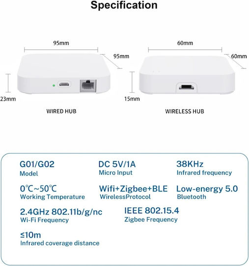 Tuya Smart Gateway Wi-Fi / Zigbee Съвместим с Google Home и Alexa