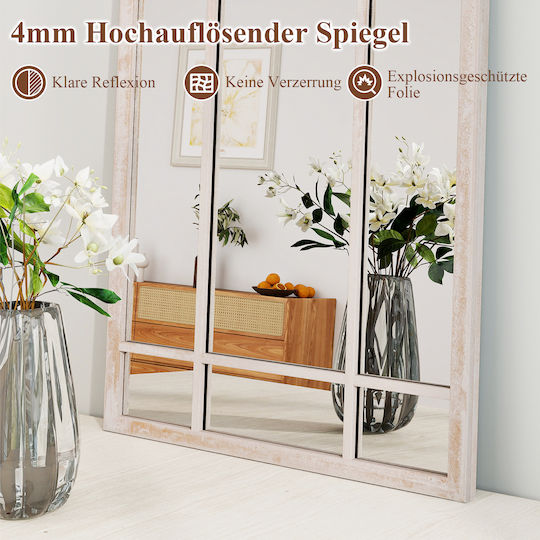 Costway Wandspiegel mit Grauem Metallrahmen 83x48cm