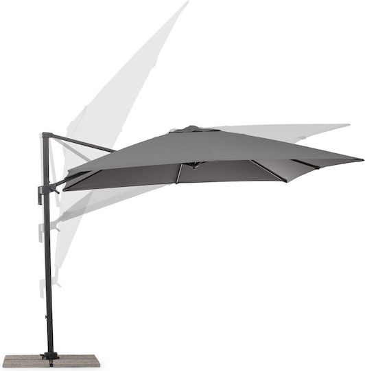 Umbrelă Suspendată Pătrată Din Aluminiu Siviglia Gri 3x3m