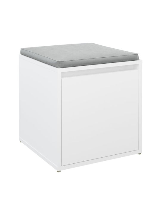 Hocker Für das Wohnzimmer Mit Stauraum Hölzernes Weiß 40.5x40x40cm