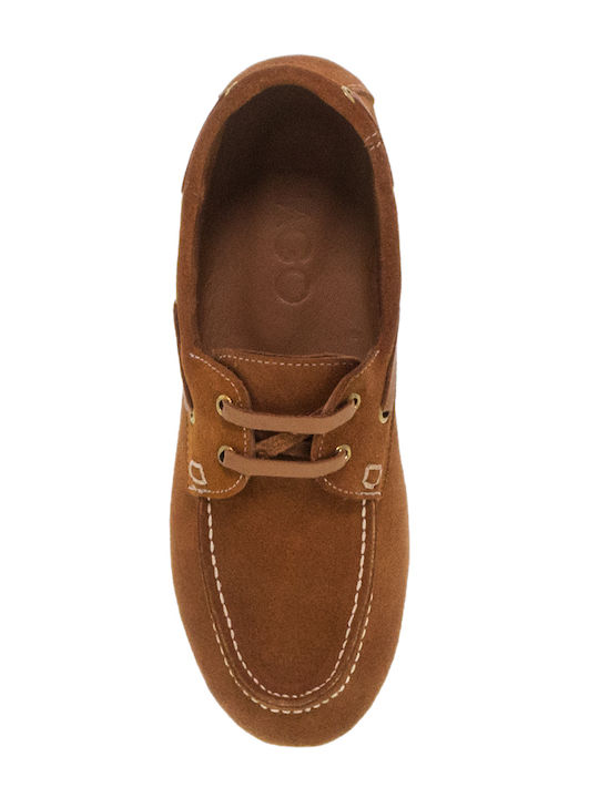 Leather Women's Loafers in Brown Colour