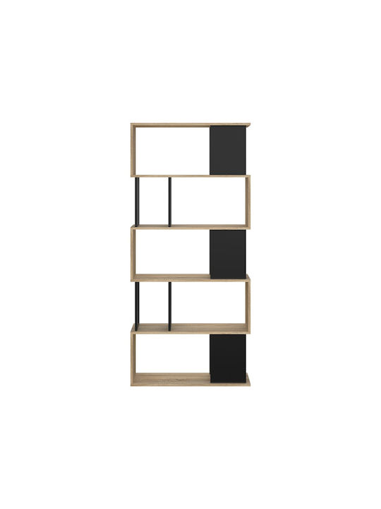 Holz Boden Bücherregal Schwarz 80x29.5x173.5cm
