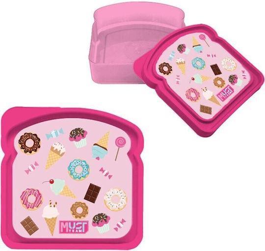 Must Team Plastic Kids' Food Container 0.4 Litre 12 x 12.5 x 3.6 cm Various Designs/Colours
