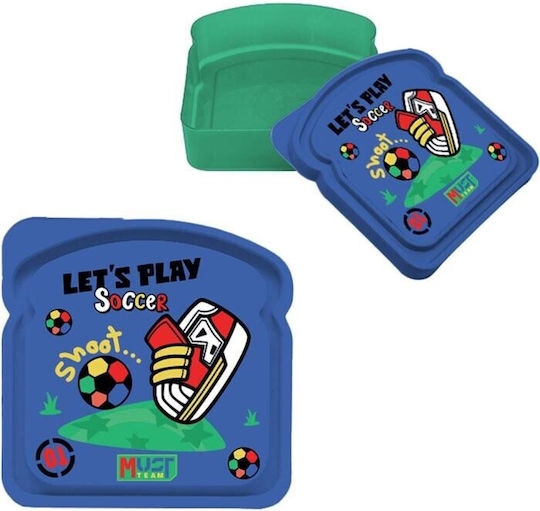 Must Team Plastic Kids' Food Container 0.4 Litre 12 x 12.5 x 3.6 cm Various Designs/Colours