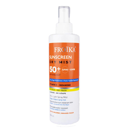Froika Sunscreen Dry Αδιάβροχο Αντηλιακό Mist Προσώπου & Σώματος SPF50 250ml