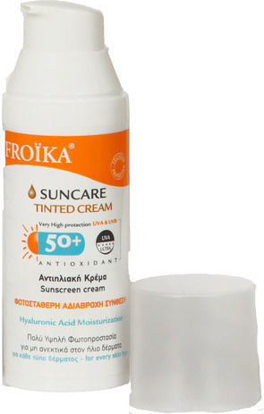 Froika Suncare Αδιάβροχη Αντηλιακή Κρέμα Προσώπου SPF50 με Χρώμα 50ml