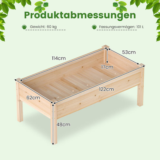 Costway Set of 2 Wooden Planter Boxes