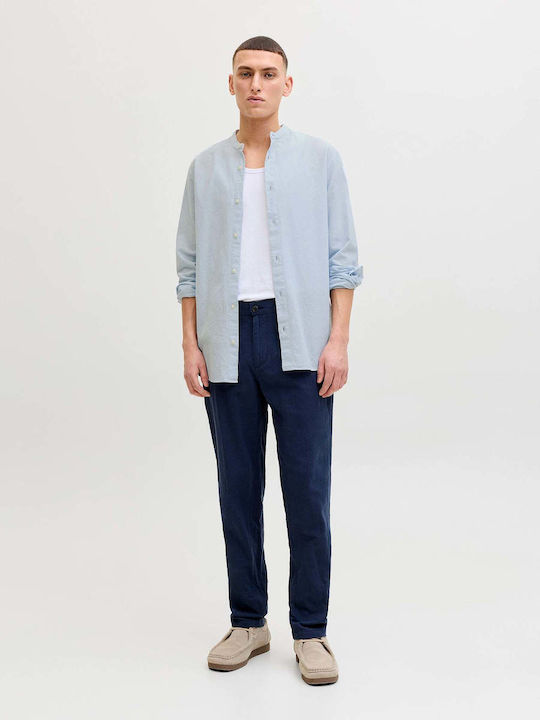 Langärmlig Leinen Hemd Light Blue
